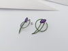 SJ1206 - Amethyst with Tsavorite Earrings Set in 18K White Gold by Kavant & Sharart