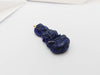 JP0136R - Goddess of Mercy Carved Lapiz Lazuli Pendant Set in 18 Karat Gold Setting