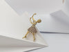 SJ1317 - Ruby with Diamond Ballerina Brooch Set in 18 Karat Gold Settings