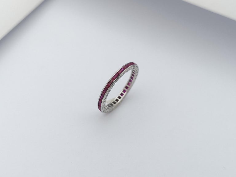 SJ1346 - Ruby Eternity Ring Set in 18 Karat White Gold Settings