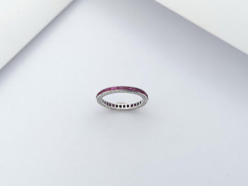 SJ1346 - Ruby Eternity Ring Set in 18 Karat White Gold Settings