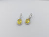 JE0318T - Cushion Cut Yellow Sapphire & Diamond Halo Earrings in 18 Karat White Gold