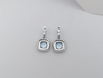 SJ2745 - Aquamarine with Diamond Earrings Set in 18 Karat White Gold Settings