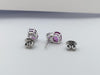 SJ1139 - Pink Sapphire, Purple Sapphire and Diamond Earrings Set in 18 Karat White Gold
