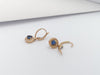 JE0321R - Blue Sapphire & Diamond Halo Earrings Set in 18 Karat Rose Gold Settings