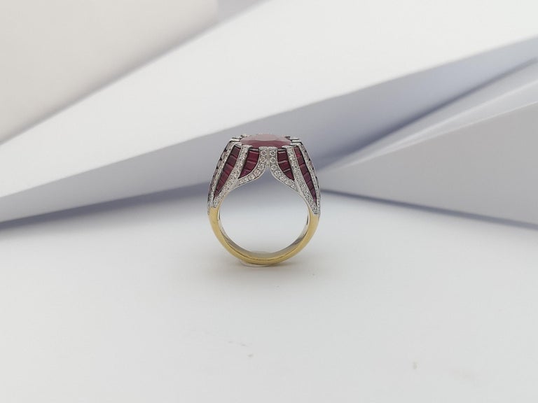 SJ1277 - Ruby with Diamond Ring Set in 18 Karat Gold Settings