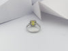 SJ2697 - Cushion Cut Yellow Sapphire with Diamond Halo Ring Set in 18 Karat White Gold