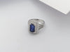 SJ1229 - GIA Certified 3 Cts Blue Sapphire with Diamond Ring Set in 18 Karat White Gold