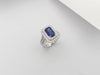 SJ1229 - GIA Certified 3 Cts Blue Sapphire with Diamond Ring Set in 18 Karat White Gold