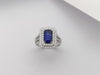 SJ1229 - GIA Certified 3 Cts Blue Sapphire with Diamond Ring Set in 18 Karat White Gold
