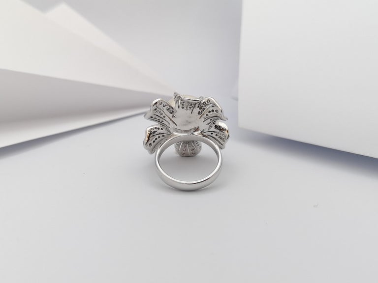JR0395Y - South Sea Pearl & Diamond Ring Set in 18 Karat White Gold Setting