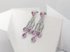 SJ1233 - Pink Sapphire with Diamond Earrings Set in 18 Karat White Gold Settings