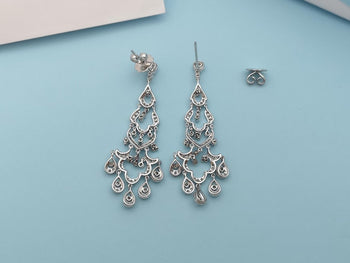 JED356 - Diamond Chandelier Earrings Set in 18 Karat White Gold Setting