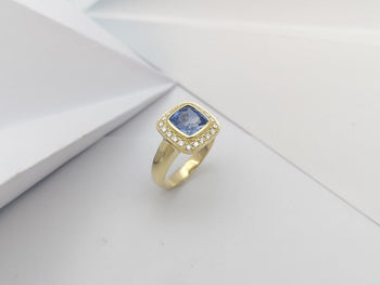 JR0339P - Blue Sapphire & Diamond Ring Set in 18 Karat Gold Setting
