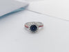 SJ2905 - Blue Sapphire, Pink Sapphire and Diamond Engagement Ring Set in 18K White Gold