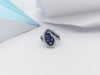 SJ2933 - Blue Sapphire and Diamond Ring Set in 18 Karat White Gold Settings