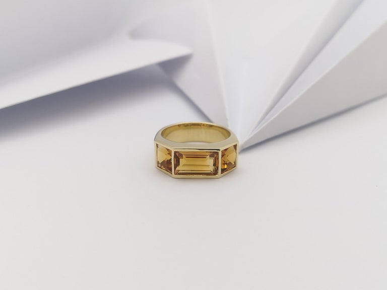 JR0342P - Citrine Ring Set in 18 Karat Gold Settings
