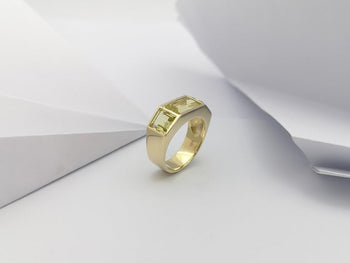 JR0341P - Lemon Quartz Ring Set in 18 Karat Gold Setting