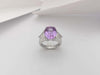SJ2529 - GIA Certified Unheated Ceylon 8cts Purple Sapphire with Diamond Ring in Platinum