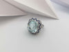 SJ2528 - GIA Certified Paraiba Tourmaline, Blue Sapphire, Diamond Ring in 18K White Gold