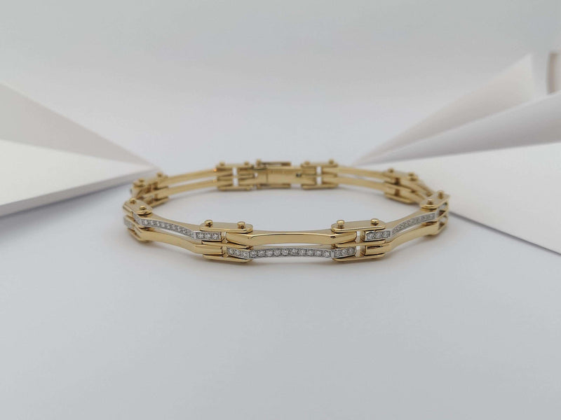 SJ2259 - Biker Diamond Bracelet Set in 18 Karat Gold Settings