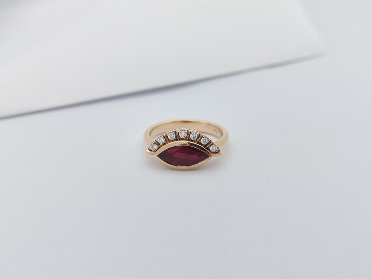SJ2930 - Ruby with Diamond Ring Set in 18 Karat Rose Gold Settings