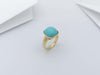 SJ2692 - Turquoise Ring Set in 18 Karat Gold Settings