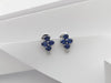 JE0141W - Blue Sapphire & Diamond Earrings Set in 18 Karat Gold Setting