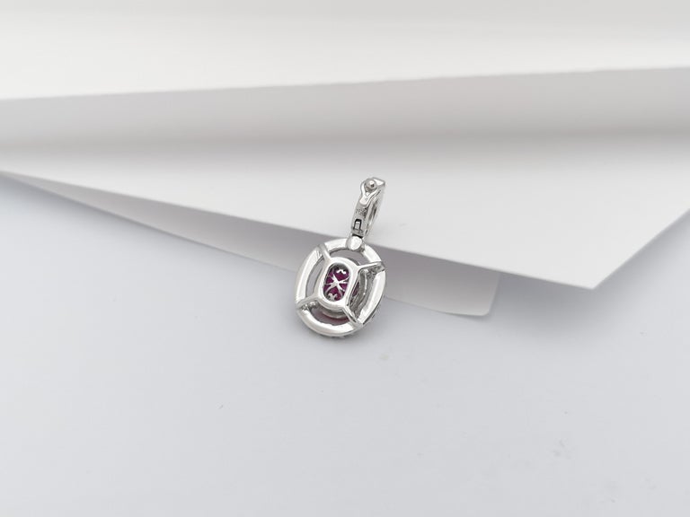 SJ2946 - Ruby with Diamond Pendant Set in 18 Karat White Gold Settings