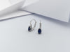 SJ2965 - Blue Sapphire with Diamond Earrings set in 18 Karat White Gold Settings