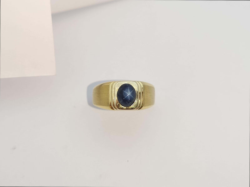 JR2332Y - Blue Star Sapphire Ring Set in 14 Karat Gold Setting