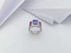 SJ2250 - Blue Sapphire, Pink Sapphire and Diamond Ring Set in Platinum 950 Settings
