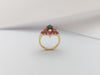 SJ2885 - Blue Sapphire and Ruby Ring Set in 18 Karat Gold Setting