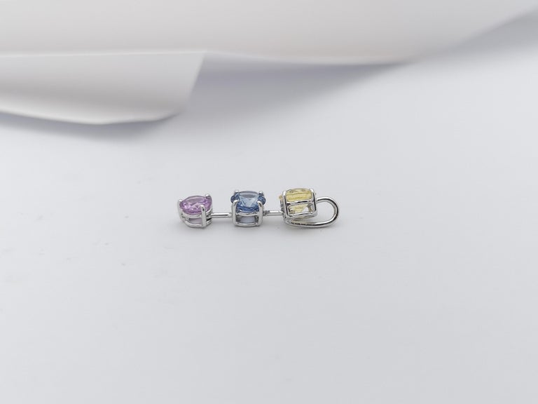 JP0262P - Rainbow Colour Sapphire Pendant Set in 18 Karat White Gold Settings