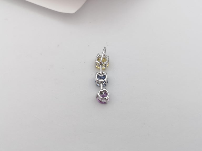 JP0262P - Rainbow Colour Sapphire Pendant Set in 18 Karat White Gold Settings