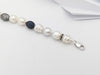 SJ6408 - South Sea Pearl, Blue Sapphire, White Sapphire Necklace set in Silver