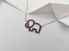 SJ6402 - Ruby Elephant Necklace set in Silver Settings
