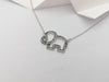SJ3043 - White Sapphire Elephant Necklace set in Silver Settings