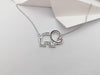SJ3163 - Ruby and White Sapphire Elephant Necklace set in Silver Settings