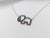 SJ6389 - Pink Sapphire and Black Sapphire Elephant Necklace set in Silver Settings
