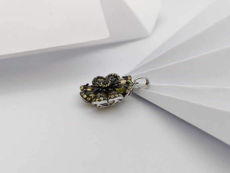 SJ3209 - Tourmaline and Yellow Sapphire Pendant set in Silver Settings