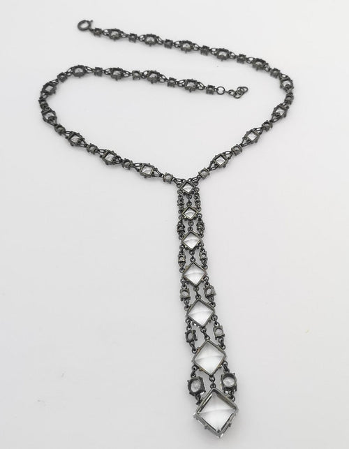 SJ3183 - White Topaz Necklace set in Silver Settings