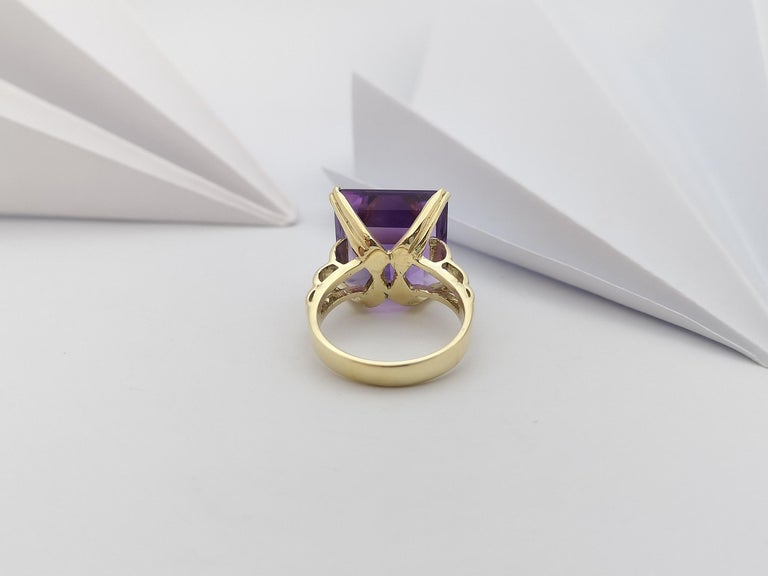 SJ6010 - Amethyst Ring Set in 14 Karat Gold Settings