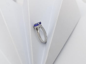 SJ2891 - Tanzanite with Diamond Ring Set in 18 Karat White Gold Settings