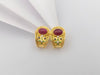 SJ1633 - Ruby with Emerald, Blue Sapphire and Diamond Earrings Set in 18 Karat Gold