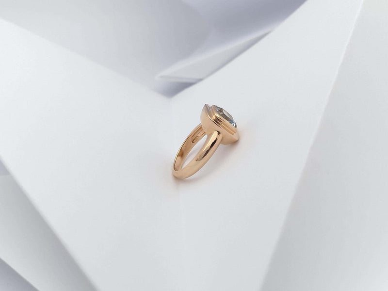 SJ2805 - Aquamarine Ring Set in 18 Karat Rose Gold Settings