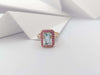 SJ3269 - Aquamarine, Pink Sapphire and Diamond Ring Set in 18 Karat Rose Gold Settings