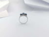 JR0040O - Blue Star Sapphire & Diamond Ring Set in 18 Karat White Gold Setting