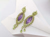 SJ2485 - Amethyst with Peridot Earrings Set in 18 Karat Gold Settings