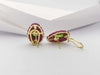 SJ2485 - Peridot with Ruby Earrings Set in 18 Karat Gold Settings